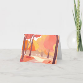 Cartão De Festividades Passeio de Folhagem de Outono | Aquarela Abstrata