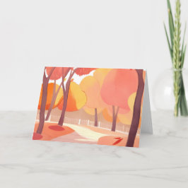 Cartão De Festividades Passeio de Folhagem de Outono | Aquarela Abstrata