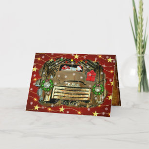 Cartão De Festividades Passeio de Natal do Caminhão GMC Antigo do Frosty