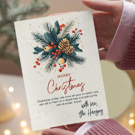 Cartão De Festividades Pastel Floral Convênio Feliz Natal