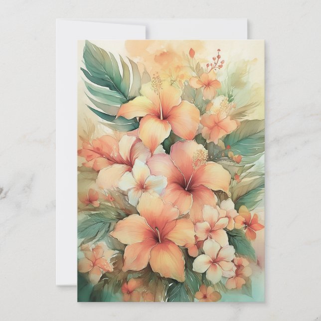 Cartão De Festividades Pastel Hibiscus (Frente)