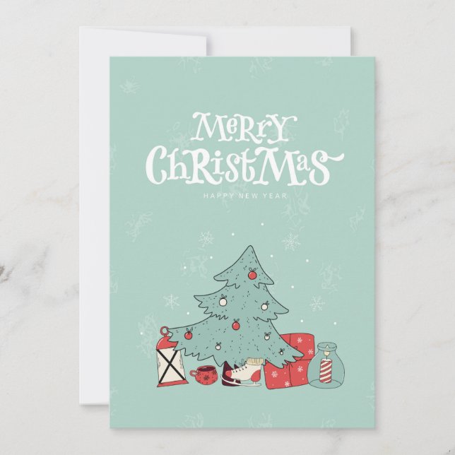 Cartão De Festividades Pastel Minimalist Christmas Card (Frente)
