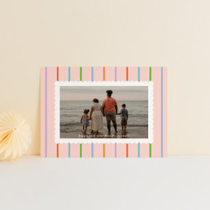 Cartão De Festividades Pastel Simple Stripes and Scallops - Foto de Paisa