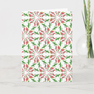 Cartão De Festividades Pastor Alemão vermelho verde