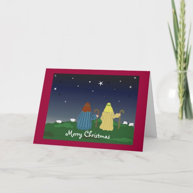 Cartão De Festividades Pastores que se abrigam nos campos (Frente)