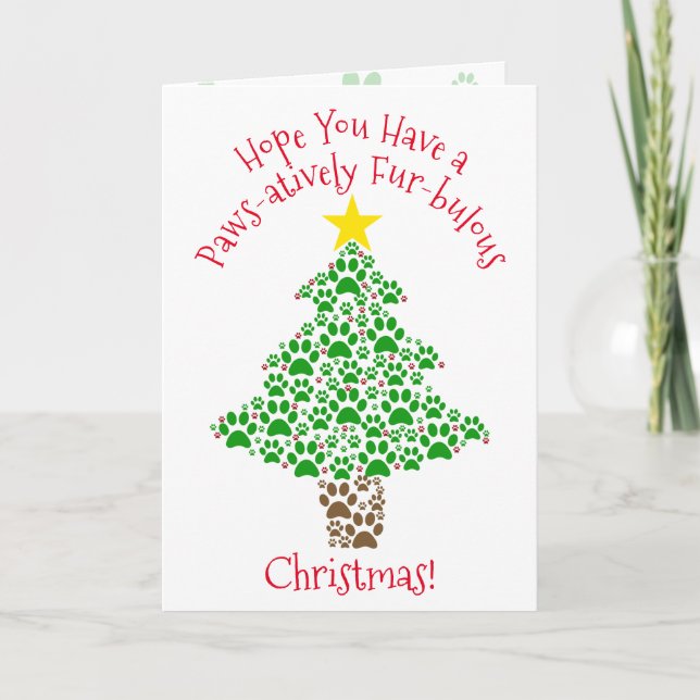 Cartão De Festividades Patas com pele, chatos e chatos de natal (Frente)