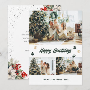 Cartão De Festividades Patas de Ouro Verde Botânico Foto Feliz Natal Como