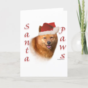 Cartão De Festividades Patas finlandesas do papai noel do Spitz