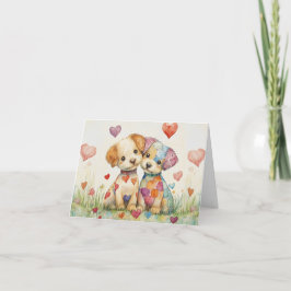 Cartão De Festividades Patchwork Pups Dia dos Namorados
