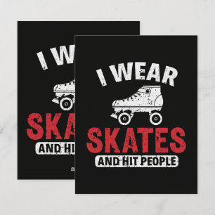 Cartão De Festividades Patinação Roller Derby Patins Patinador