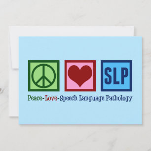Cartão De Festividades Patologia da Linguagem Fala Paz Amor SLP Azul