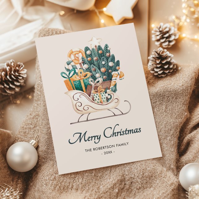 Cartão De Festividades Patos de Natal em Aquarela Não-Foto (Criador carregado)