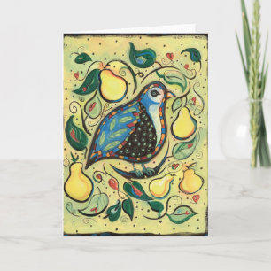 Cartão De Festividades Patridge in a Pear Tree Illustrated Christmas Card