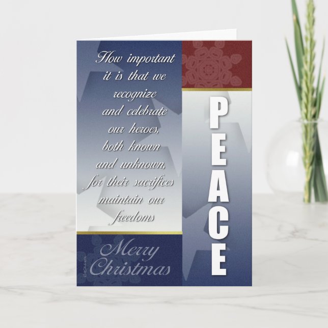 Cartão De Festividades Patriotic CHristmas card with Snowflakes (Frente)