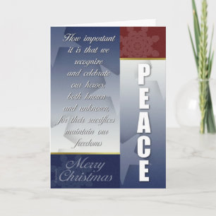 Cartão De Festividades Patriotic CHristmas card with Snowflakes