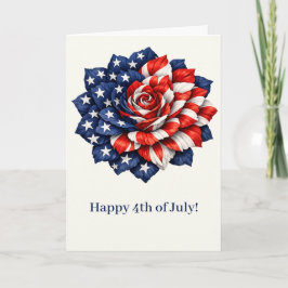 Cartão De Festividades Patriotic Flag Floral Illustration