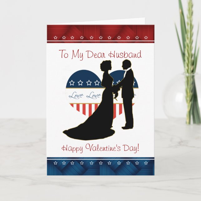 Cartão De Festividades Patriotic Husband Valentine's Day Blank Card (Frente)