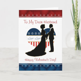Cartão De Festividades Patriotic Husband Valentine's Day Blank Card