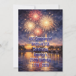 Cartão De Festividades Patriotic USA 250th Anniversary Fireworks Card