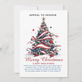 Cartão De Festividades Patriotic Xmas Tree ATH1 with origin ed FLAT CARD