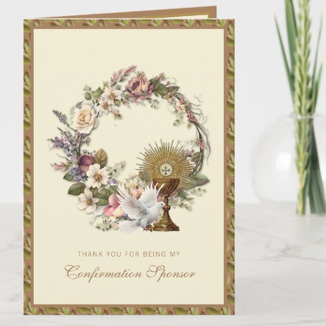 Cartão De Festividades Patrocinador de Confirmação Obrigado Religioso (Criador carregado)