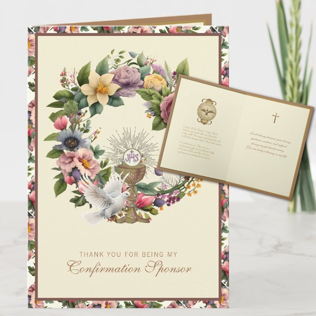 Cartão De Festividades Patrocinador de Confirmação Obrigado Religioso (Criador carregado)