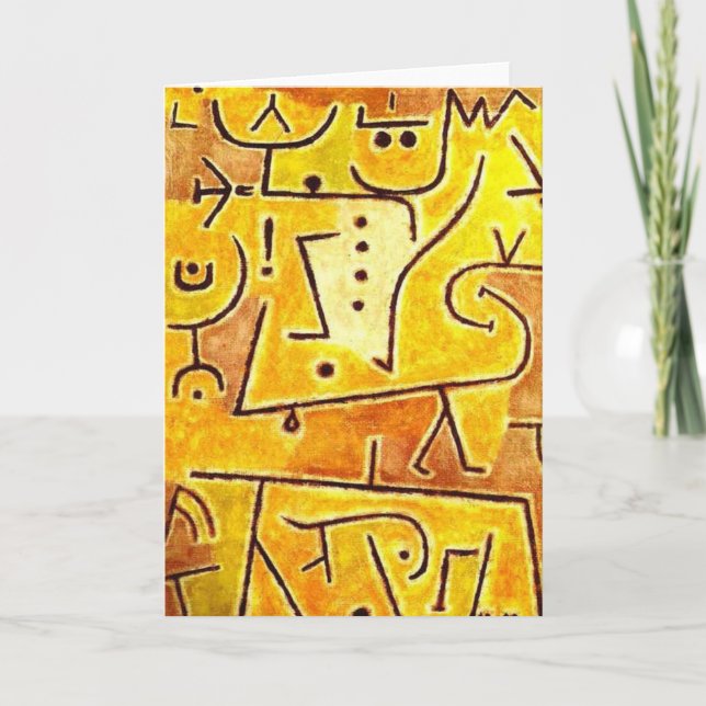 Cartão De Festividades Paul Klee - Casaco Vermelho (Frente)