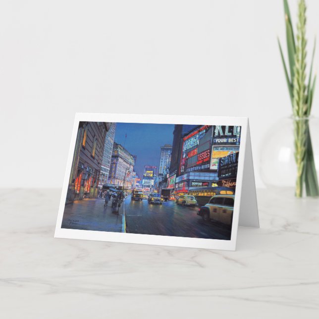 Cartão De Festividades Paul McGehee "Times Square - 1954" Note Card (Frente)