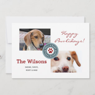 Cartão De Festividades Pawlidays Feliz com Várias Fotos Pet