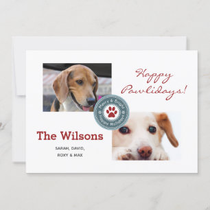Cartão De Festividades Pawlidays Feliz com Várias Fotos Pet