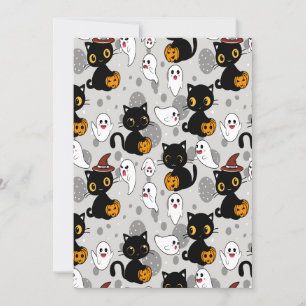 Cartão De Festividades Paws de Abóbora Fantasma Spooky