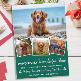 Cartão De Festividades Pawsitively Pet Year in Review Puppy Dog Photo