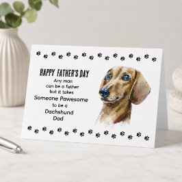 Cartão De Festividades Pawsome Melhor Pai de Cachorro Dachshund Dia dos P