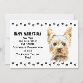 Cartão De Festividades Pawsome Melhor Pai de Cachorro Yorkshire Terrier D