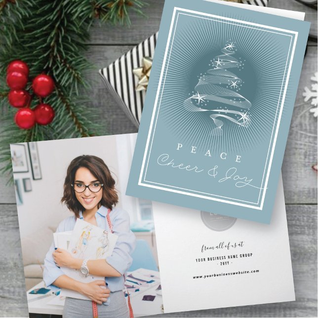 Cartão De Festividades Paz Alegria Estimulando a Árvore de Natal (Criador carregado)