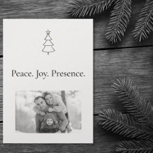 Paz. Alegria. Presença. Foto Minimalista de Natal 
