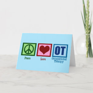 Cartão De Festividades Paz Amor À Terapia Ocupacional