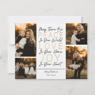 Cartão De Festividades Paz Amor e Alegria no Seu Coração