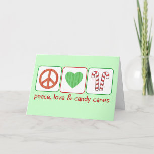 Cartão De Festividades Paz, Amor e Canis Doces