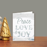 Cartão De Festividades Paz Amor e Joy Watercolor Tipografia Natal<br><div class="desc">Cartão de natal personalizado de tipografia aquícola com letras decorativas em tons suaves de azul e verde. A redação diz "Pease Love & Joy .. Feliz Natal" e você pode personalizar o texto restante. Design de aquarela sutil e elegante com letra decorativa.</div>