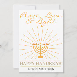 Cartão De Festividades Paz, Amor e Luz | Foto da família Hanukkah