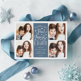 Cartão De Festividades Paz, Amor e Luz | Foto de Hanukkah