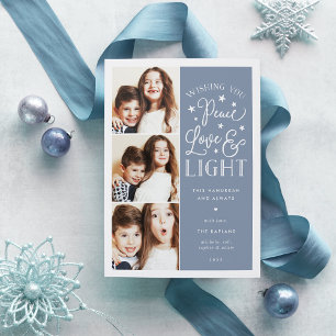 Cartão De Festividades Paz, Amor e Luz   Foto de Hanukkah