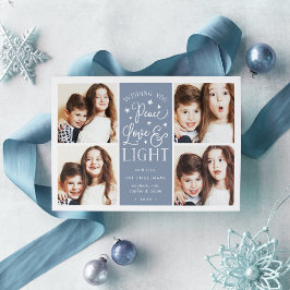 Cartão De Festividades Paz, Amor e Luz | Foto de Hanukkah
