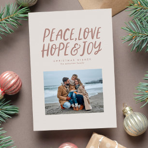 Cartão De Festividades Paz amor esperança alegria simples neutro foto de