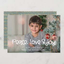Cartão De Festividades Paz Amor Joy Foto de Natal Bonita