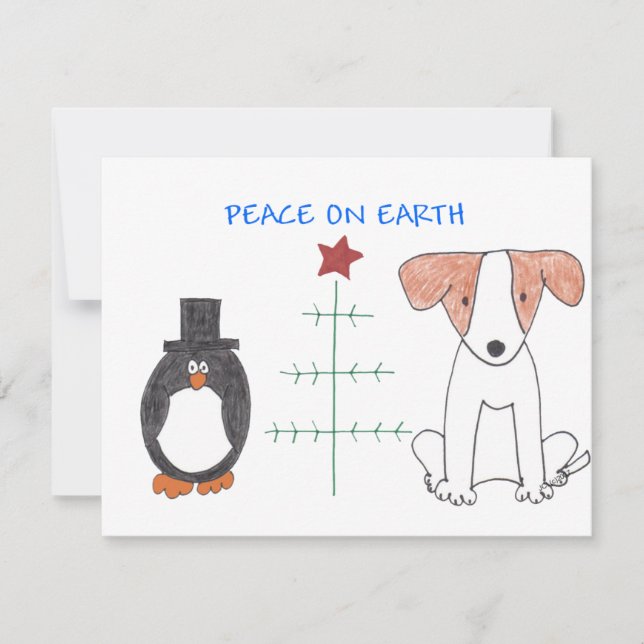 Cartão De Festividades Paz de Jack Russell na terra (Frente)
