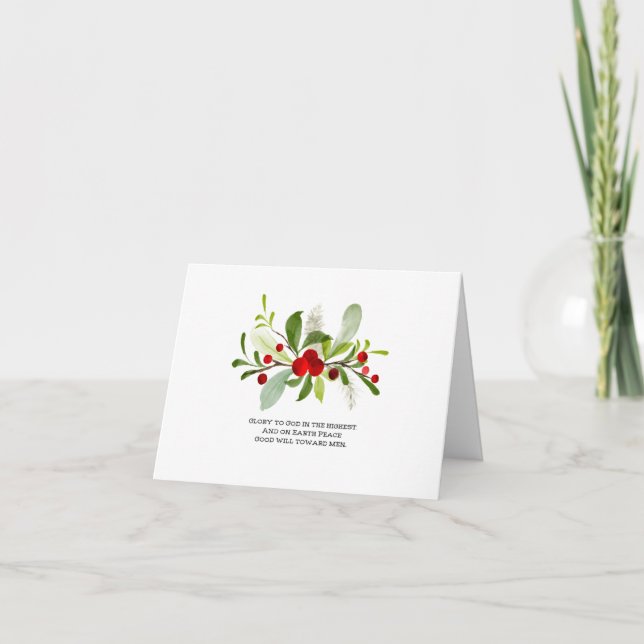 Cartão De Festividades Paz de Natal e Boa Vontade (Frente)