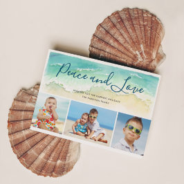 Cartão De Festividades Paz e Amor Costeiro Três Fotos Náuticas