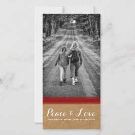 Cartão De Festividades Paz e Amor - Papel Fotográfico de Natal Red Belt v